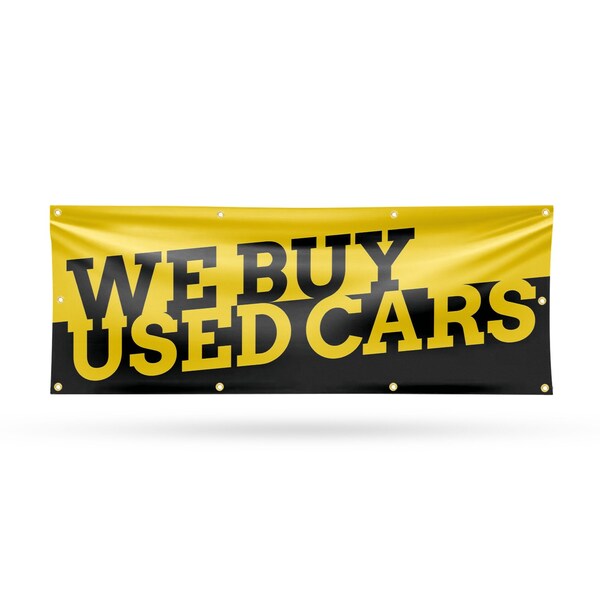 Signmission We Buy Used Cars, 36 Inch x 96 Inch, Vinyl Banner B-96-30927 - main