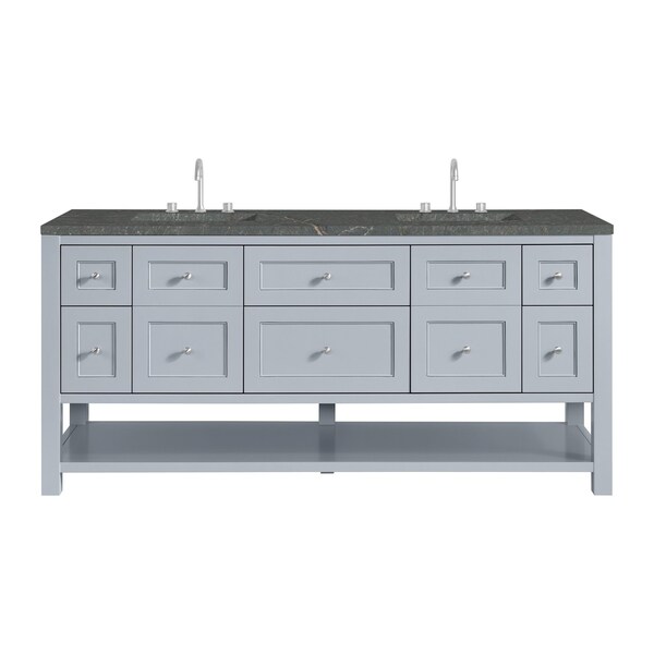 James Martin Vanities Breckenridge 72'' D Vanity, Serenity Blue w/ Parisien Bleu Top w/FreePower Wireless Charger 330-V72-SRB-FPBL - main