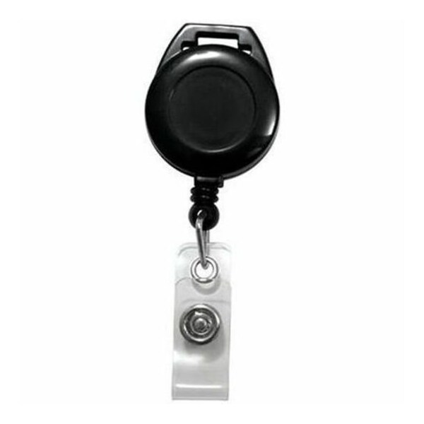 Brady BADGE REEL, BLACK, ROUND BADGE REEL, W/CLEAR VINYL STRAP FOR LANYARD 2120-7501 - main