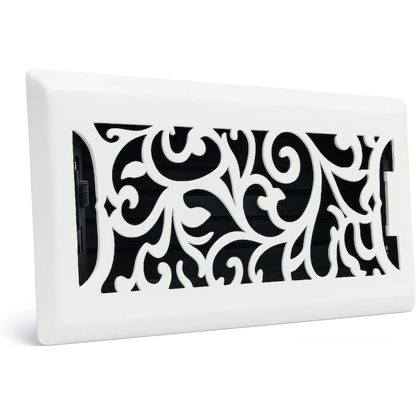 Sierra Grates 4 in. H X 10 in. W Powder Coat Steel, White Floor Register FLR410-WHT - main