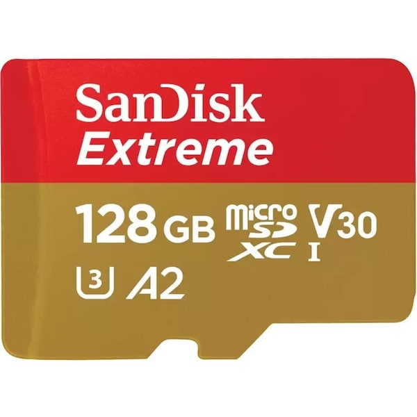 Sandisk 128GB EXTREME, MICROSDXC, MEMORY CARD, UHS-I, 4K, CLASS 10, W/ ADAPTER, SDSQXAA-128G-AN6MA - main