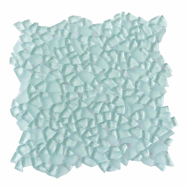 Apollo Tile Tiffany Blue 11.2 in x 11.2 in Glass Glossy Floor and Wall Mosaic Tile 4.36 sqft/case, 5PK APLGEM885A - main