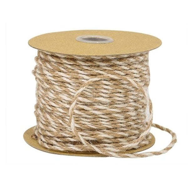 Nashville Wraps White and Natural Brown Twist Jute Twine, 1/8x50 yards RP27001 - main