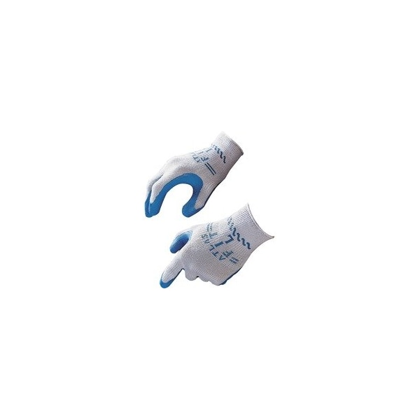 Showa Atlas Fit General Purpose Gloves - Medium Size - Gray, Blue - Comfortable, Lightweight, Elastic 30008 - main