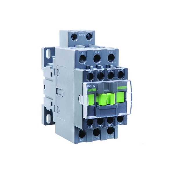Noark Contactor - 1321866 - Ex9C - 18A - 24-60Vac/dc - 3P (3NO) - 2NO+2NC aux. contacts EX9C18F22J - main