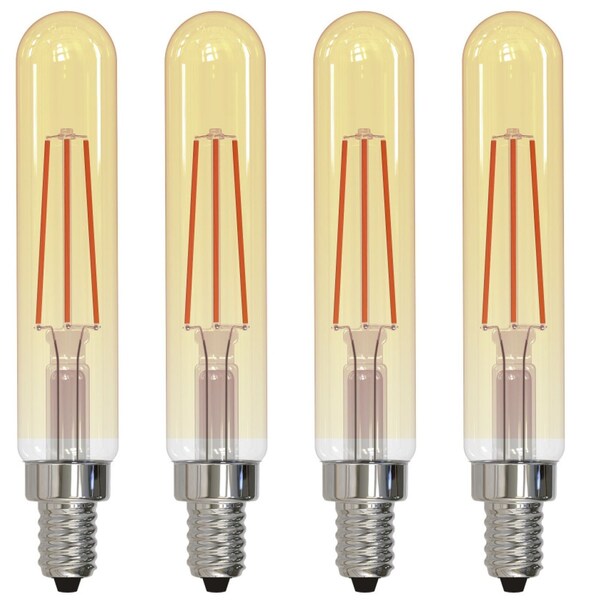 Bulbrite LED Filament 5w Dimmable T8 Light Bulb Candelabra (E12) Base - 2100K (Amber Light), 450 Lumens, 4PK 862780 - main