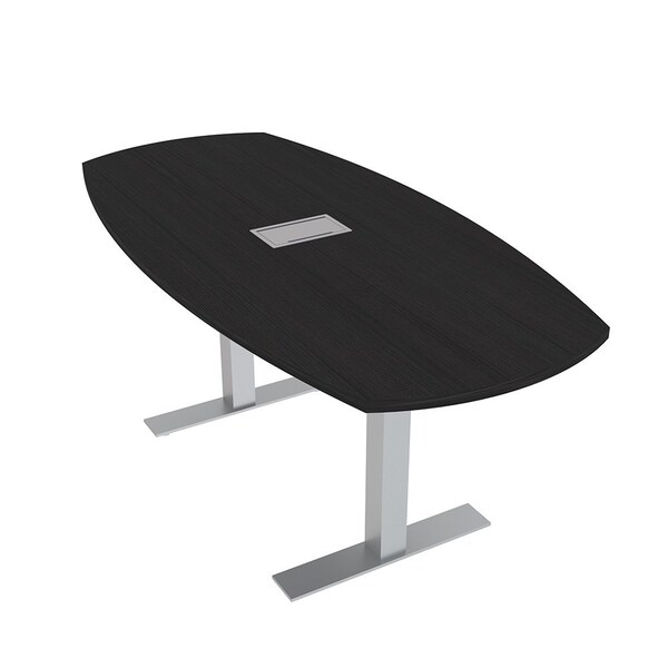 Skutchi Designs Arc Boat Conference Table With Power, 36 in W, 72 in L HAR-ABOT-36X72-T-U999ST19-ESIL - main