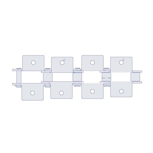 Hkk Chain HKK Double Pitch Riv Standard Conveyor w/K-1 Att on Every P, 1P, .312 Dia x 5/16 W DC040RK1EV - main