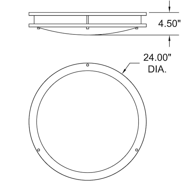 Or 20510LEDD-BS-ACR 24 in. 35W Solero III LED Flush Mount, Brushed Steel OR3336735 - main