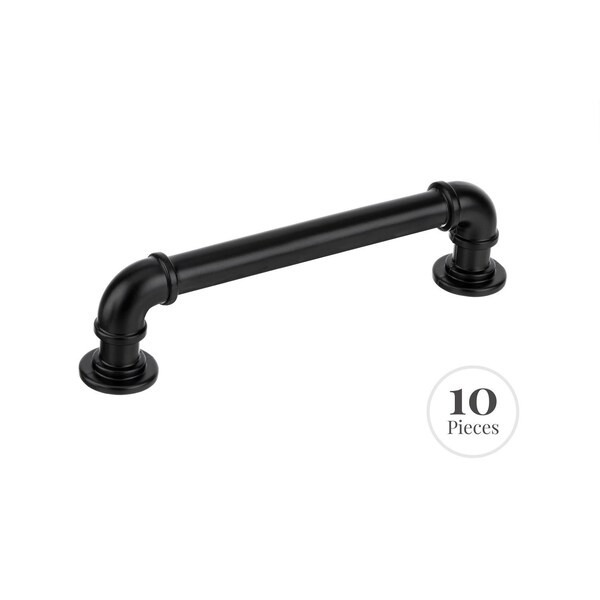 Kingston Brass 10-Pack Cabinet Industrial Pipe Pull for Kitchen, 128 mm, Matte Black RK22091MB - main