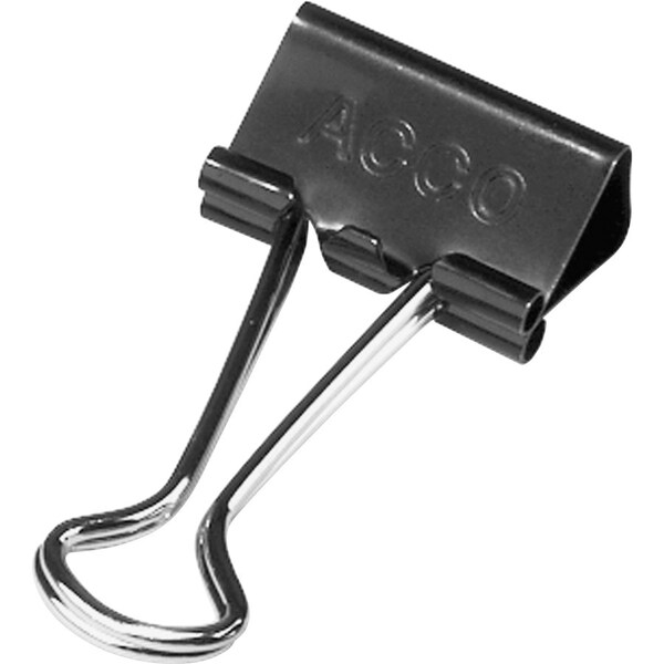 Acco Binder Clips, Small, Black Silver, PK12 ACC72020 - main