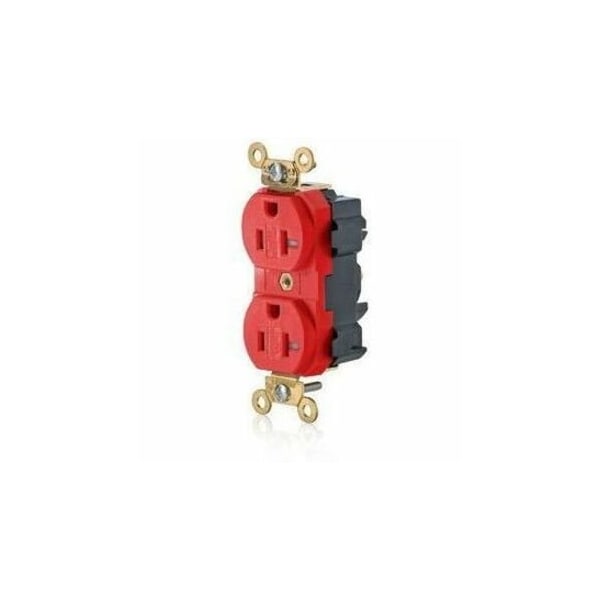 Leviton Lev-Lok Industrial Grade Tamper Resistant Duplex Receptacle, 20 Amp, 125 Volt M5362-SGR - main