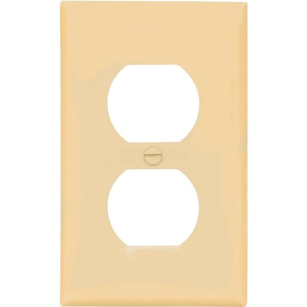 Eaton Wiring Devices Wallplate, 4-1/2 in L, 2-3/4 in W, 1 -Gang, Nylon, Ivory, High-Gloss, Flush Mounting BP5132V - main