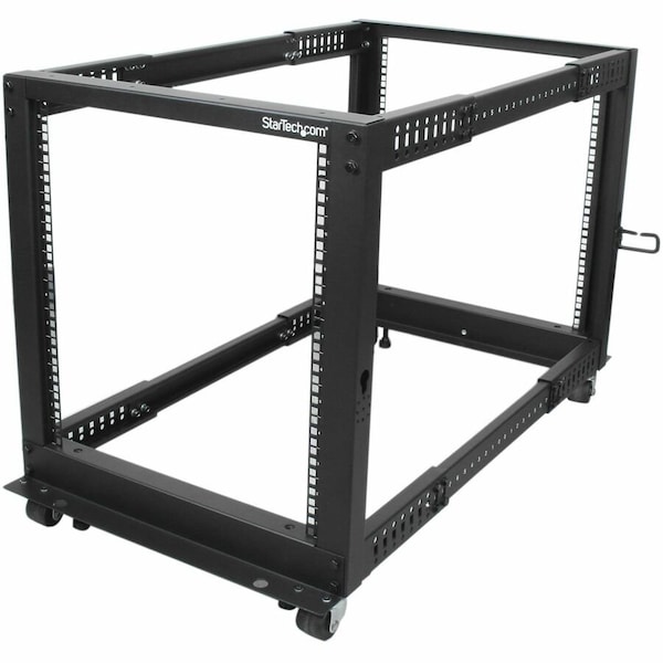 Startech.Com 12U Adjustable Depth Open Frame 4 Post Server Rack w/ Casters / Levelers and Cable Management Hooks 4POSTRACK12U - main