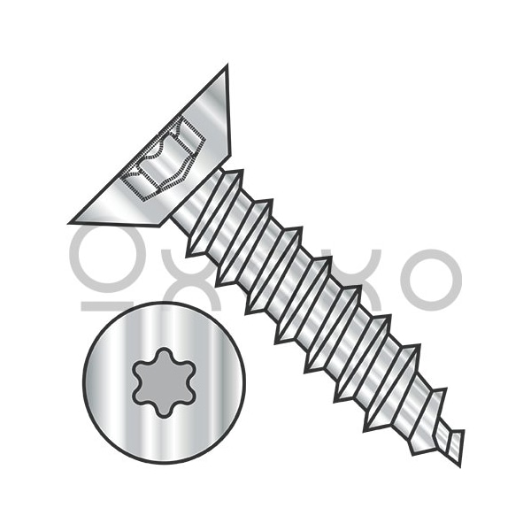 Oxoxo 10-16X1/2 Six Lobe Flat Undercut Self Tap Screw Type A B Full Thread 18 8 Stainless Steel, 3500PK 590254 - main