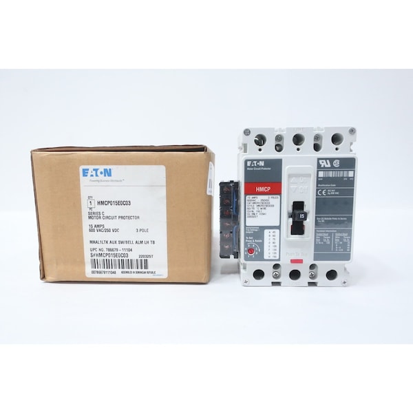 Eaton MOLDED CASE CIRCUIT BREAKER 15A AMP 600V-AC 3P HMCP015E0C03 - main