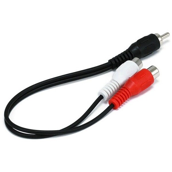 Monoprice 6inch RCA Plug/2 RCA Jack cable - Black 663 - main