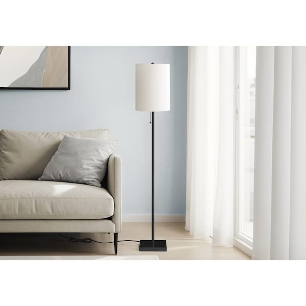 Monarch Specialties Lighting, 62''h, Floor Lamp, Black Metal, Ivory / Cream Shade, Contemporary I 9758 - main