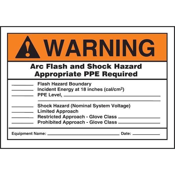 Accuform ANSI WARNING ELECTRICAL SAFETY LABEL LELC320 - main