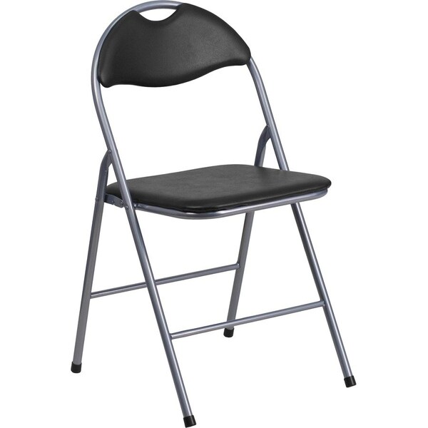 Flash Furniture Folding Chair, Black Vinyl, 31.5" H YB-YJ806H-GG - main