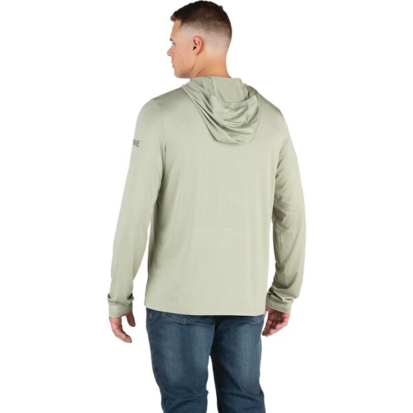 Berne Mens XL Heathered Seagrass Long Sleeve Hooded UPF Sun Shirt SH13HSEAR480 - main