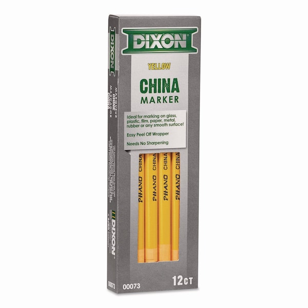 Dixon Ticonderoga China Marker, Yellow, 12PK 000730002 - main