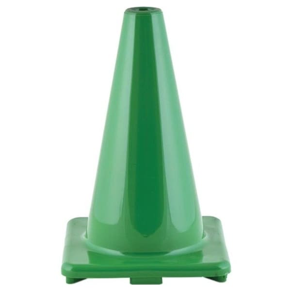 Champion Sports Hi-Visibility Cone, Vinyl, 12 in Height, Green 3 PK C12GN - main