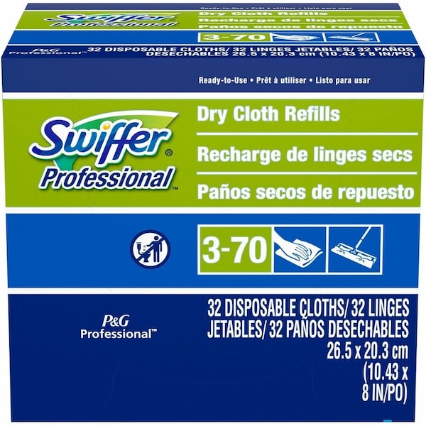 Swiffer Dry Refill Cloths, 10.63" x 8", White, PK32 33407 - main