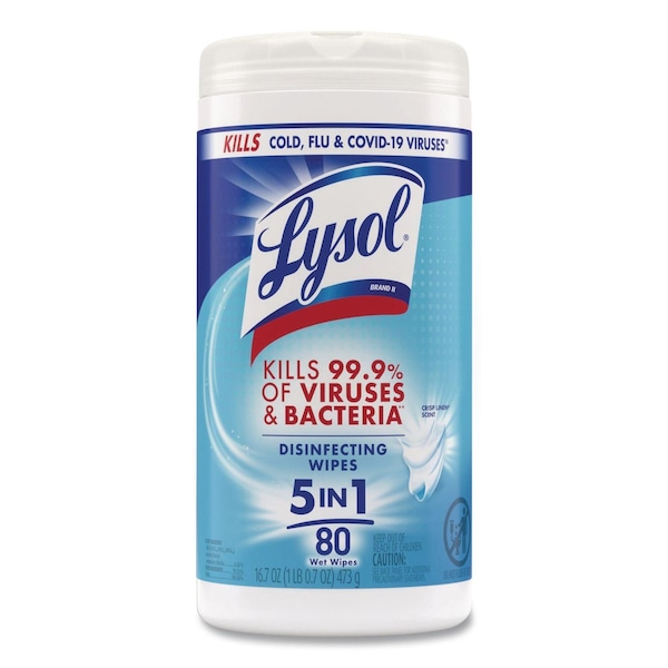 Lysol Disinfecting Wipes, Canister, Crisp Linen, White 19200-89346 - main