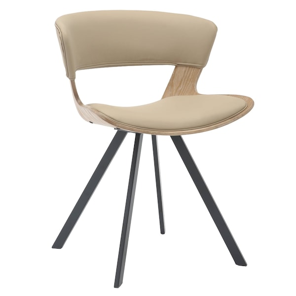 Leisuremod Wooden Dining Chair Modern style Nymia Collection Washed Walnut in Taupe NCWW-22TP - main