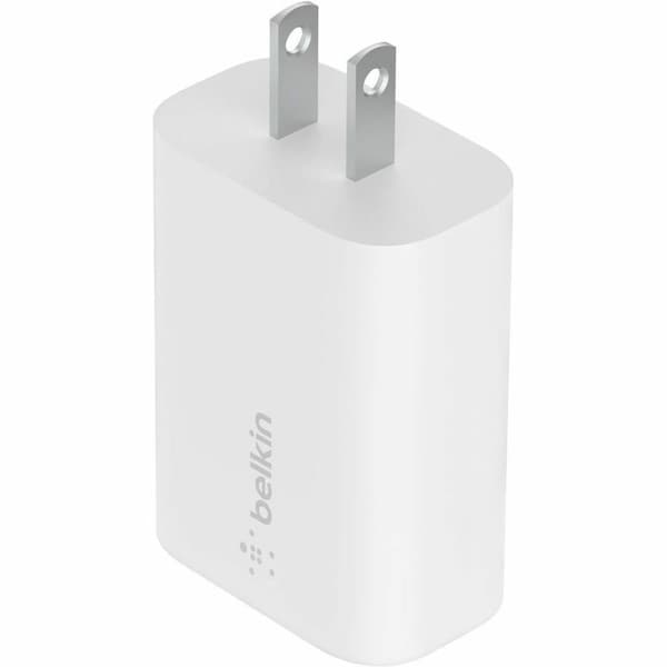 Belkin 25W Portable USB-C Wall Charger - 1xUSB-C - Fast Charging - Power Adapter - White - 25 W WCA004DQWH - main