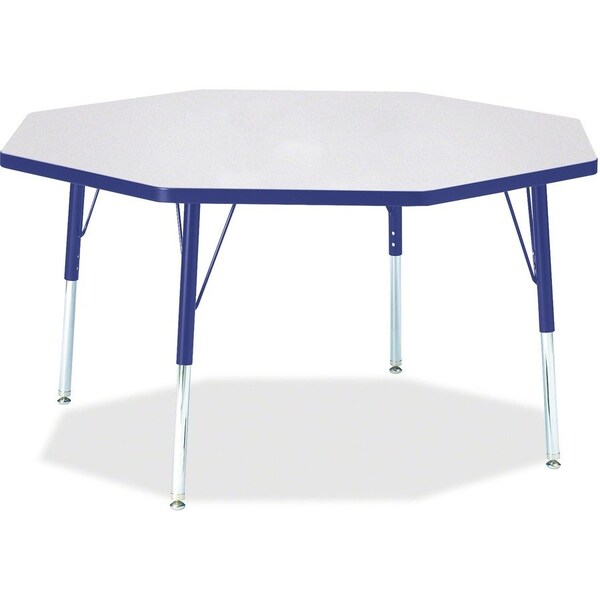 Jonti-Craft Berries Octagon Activity Table, 48 in. x 48 in., E-height, Freckled Gray/Blue/Gray 6428JCE003 - main