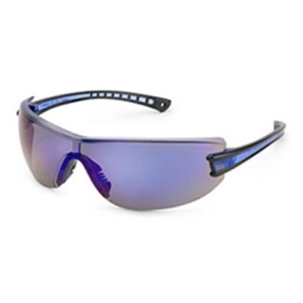 Gateway Safety Luminary Lightweight Safety Glasses with Wraparound Blue Mirror Anti-Scratch Lens, Black Temples GWS19GB9M - main