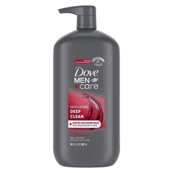 Dove Men+Care Exfoliating Deep Clean Body and Face Wash, 30 Ounce, 4PK 64408092 - main