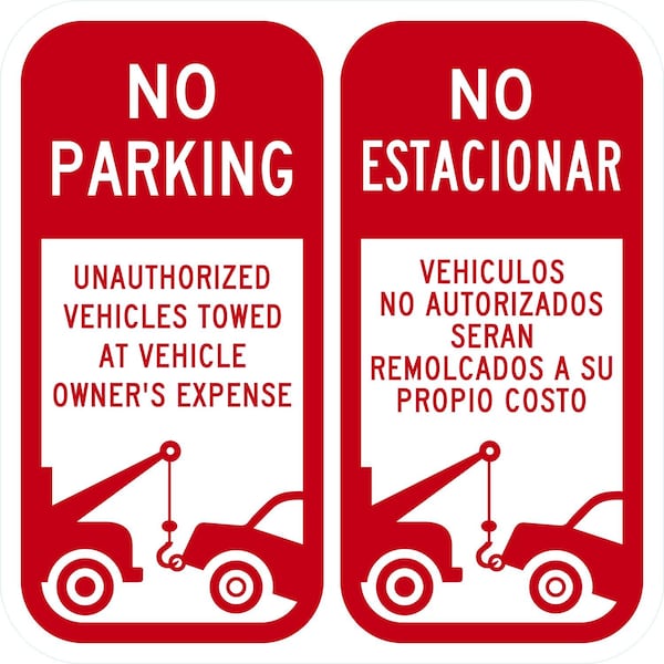 Lyle No Parking Unauthorized Vehicles Towed At Vehicle Owner, 12x12, High Intensity Prismatic, White G-2361-HI_12x12 - main