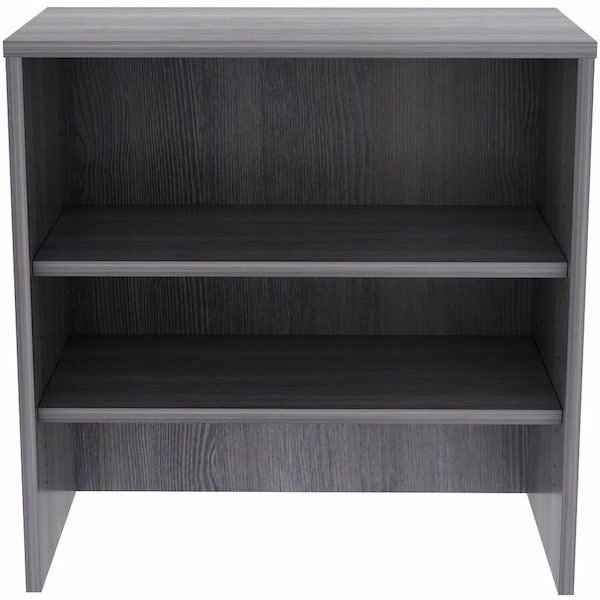 Lorell Essentials 2-Shelf Laminate Stack-on Bookcase, 36" x 15" x 36", Weathered Charcoal LLR69628 - main