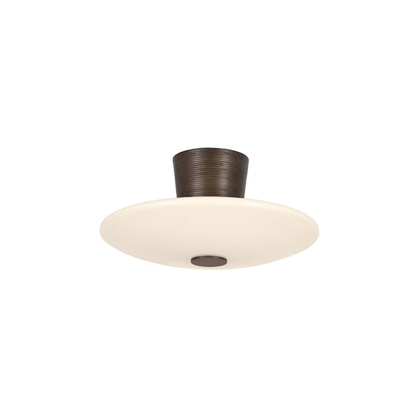 Troy Lighting Albus 15.75in wide 1 Light Integrated LED Semi Flush in Bronze Leaf C5016-BRL - main