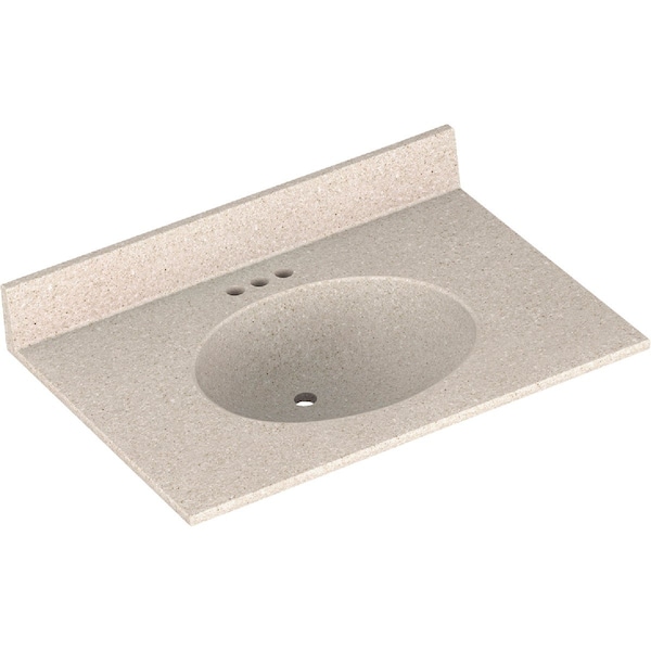 Bertch Oasis 31'' x 22'' Cast Polymer Tiramisu Vanity Top with Oval Bowl OL-9-2-NOB3122M - main