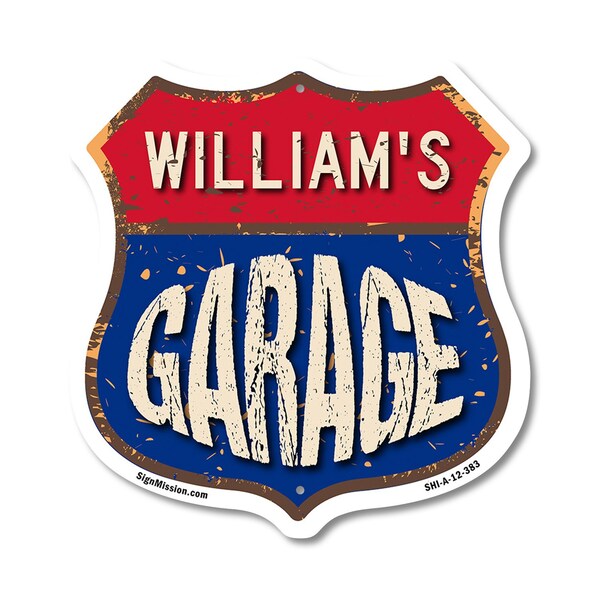 Signmission William's Garage, 12 Inch X 12 Inch, Aluminum Metal Sign SHI-A-12-383-WILLIAM - main