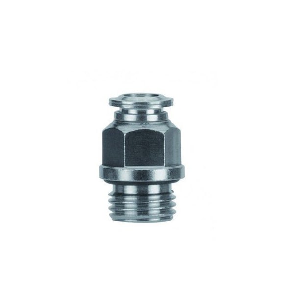 Usa Industrials Push to Connect Tube Fitting, Nickel Plated Brass w/ Metal Release Ring, Male Straight, 4mm Tube ZUSA-TF-PTC-NPBR-562 - main