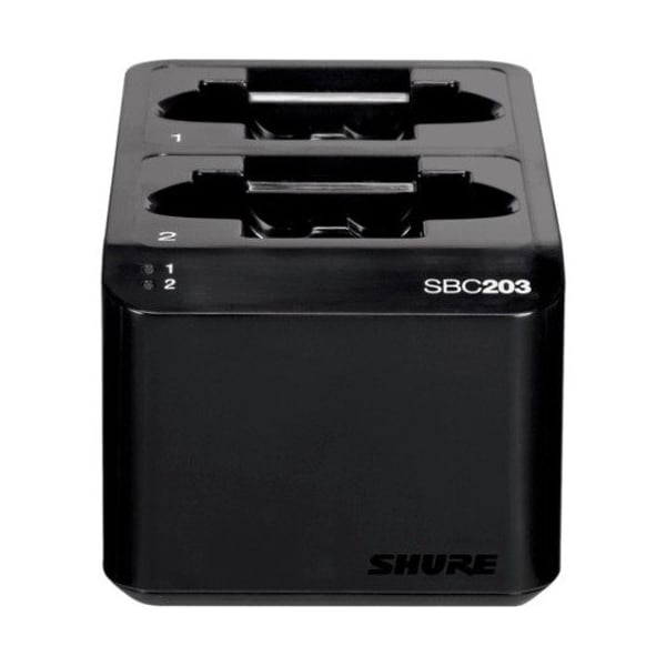 Shure DUAL DOCKING RECHARGING STATION FOR 2 SB903 LI-ION BATTERIES AND/OR SLXD1/SLXD2, SBC203-US - main