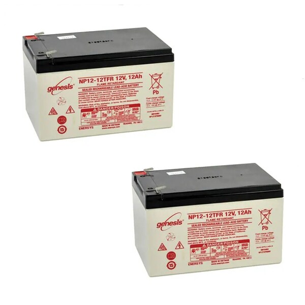 Enersys Shoprider Scootie Jr Replacement Wheelchair Scooter Battery 12V 12Ah, 2PK NP12-12TFR - main