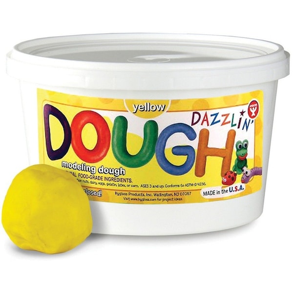 Hygloss Products Dazzlin Dough, Yellow, 3 lb. Tub, PK3 48304 - main