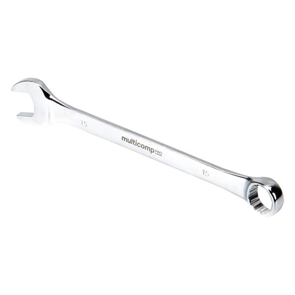 Multicomp Pro Combination Wrench, 15mm AF, Chrome Vanadium, 7.55in. L MP-CW15MM - main