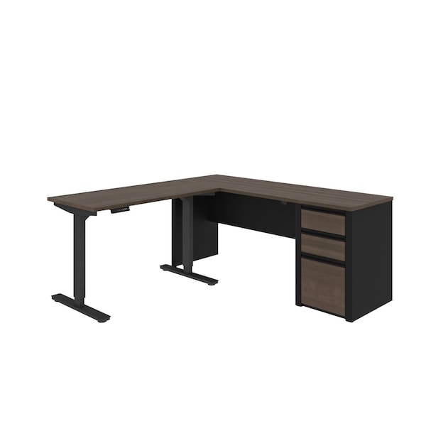 Bestar Connexion Height Adjustable L-Desk, Antigua/Black 93885-000052 - main