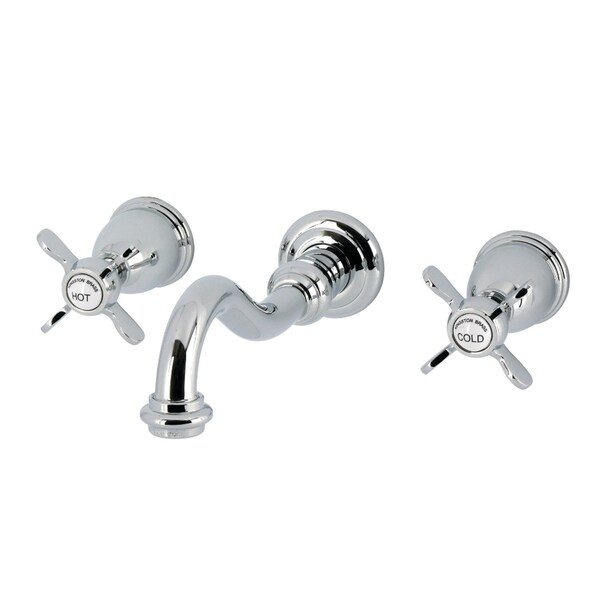 Kingston Brass Double-Handle Wall Mount Bathroom Faucet, Polished Chrome KS3121BEX - main