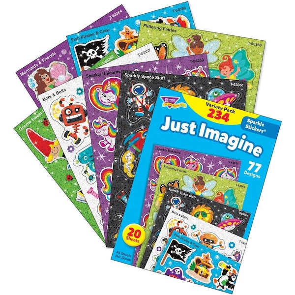 Trend Enterprises Just Imagine Sparkle Stickers® Variety Pack, PK468 T63911 - main