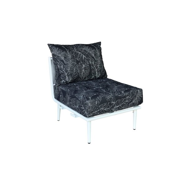 Bfm Seating Cayman Middle Sofa - Medium Gray flat rope, White powder coat aluminum, ganging bracket PHPMGRWH-P09 - main