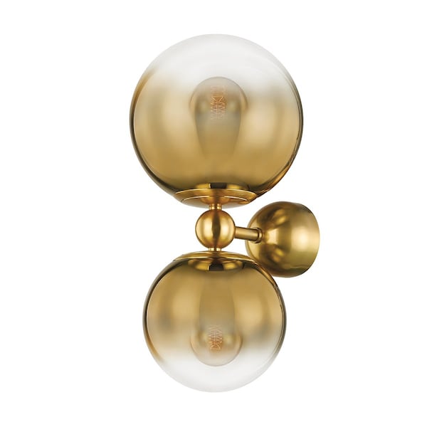 Corbett Lighting Kyoto 2 Light Wall Sconce 10.25 In. Vintage Polished Brass 427-02-VPB - main
