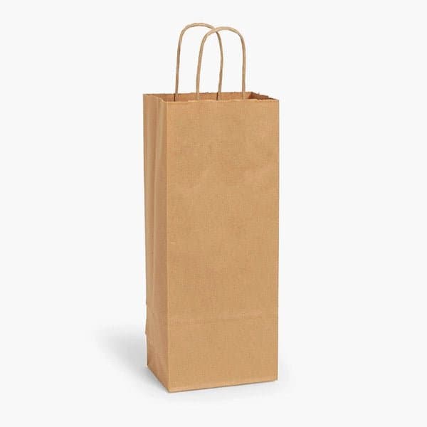 Nashville Wraps Natural Brown Kraft Shopping Bags, Wine 5.5x3.25x13in, 25PK MP6KR - main